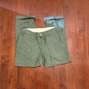 Anthropologie Dark Green Linen pants BNWT